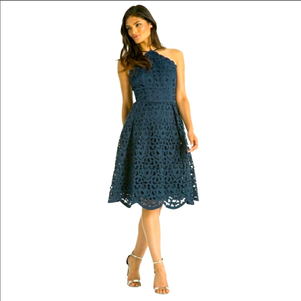 Chichi NWT Navy Halter DiCut Out Dress